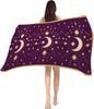 Beach Towel Stars Moon Bath Pool Towels Black Bohemian Gorgeous Starry Night Soft Absorbent Beach Towel Lightweight Large Quick