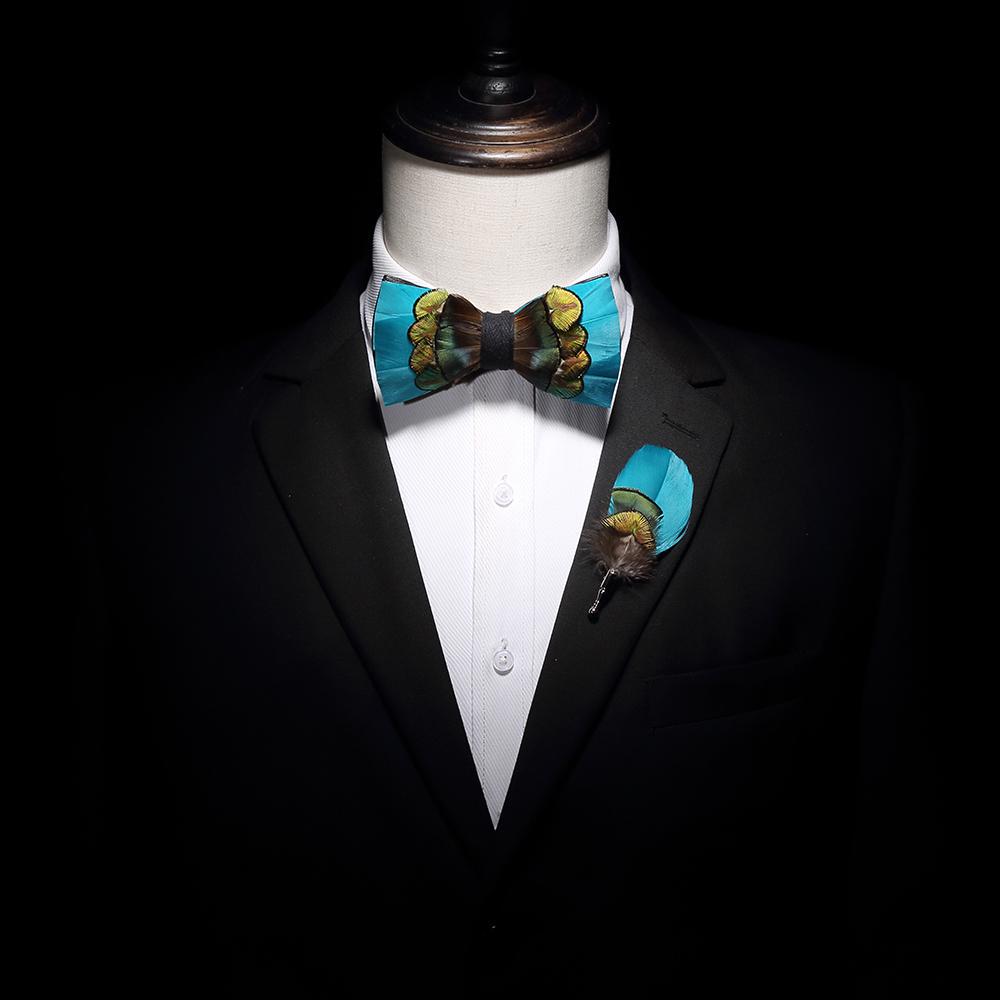 Natural Feather Bow tie 