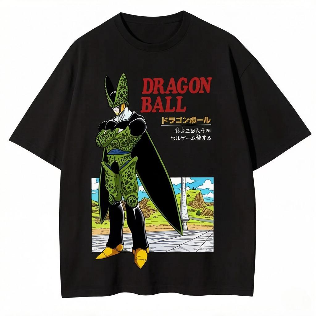 Unisexs Tshirt Japanese Anime Dragon Ball Print Tshirt Harley Cooku Cotton Tshirt Pop Street Style Shortsleeved Top White S