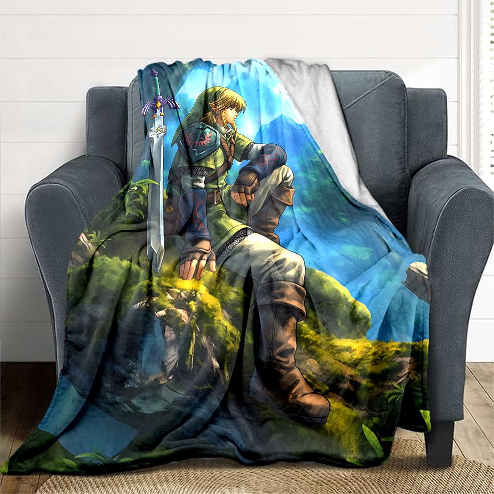 1PC Hylian Shield, Legend of Zelda Blanket, Throw For Sofa, Bed, Travel, Camping, Livingroom,