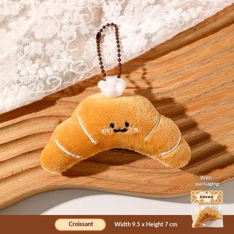 Cute Bread Plush Bag Pendant Keychain Creative Little Doll Accessory Cartoon Girl Backpack Accessory
