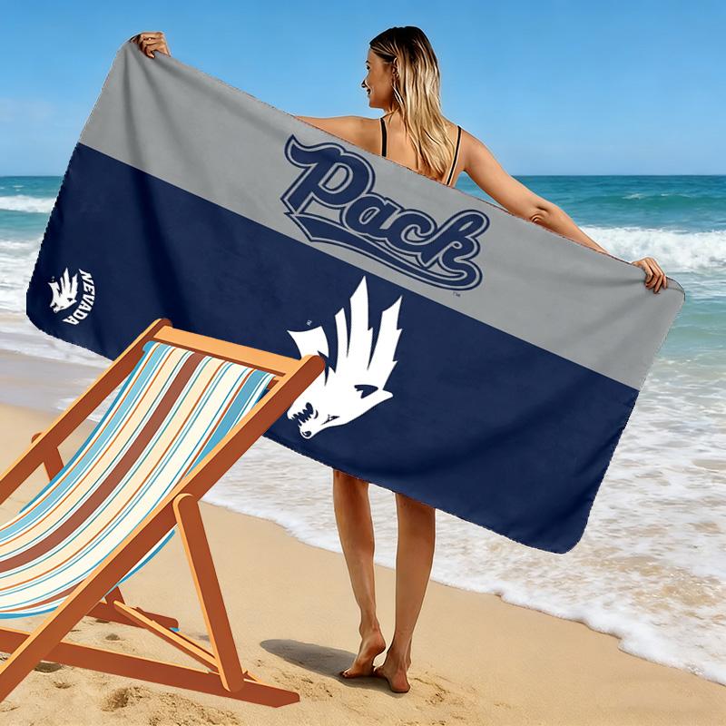 Nevada Wolf Pack Print Beach Towel, Large Soft Quick Dry Towel for Beach Camping Swimming