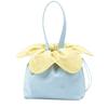 Bow Printed Flower Drawstring Handbag Polyester Storage Bag Vintage Polka Dot Tote Bag  Shopping