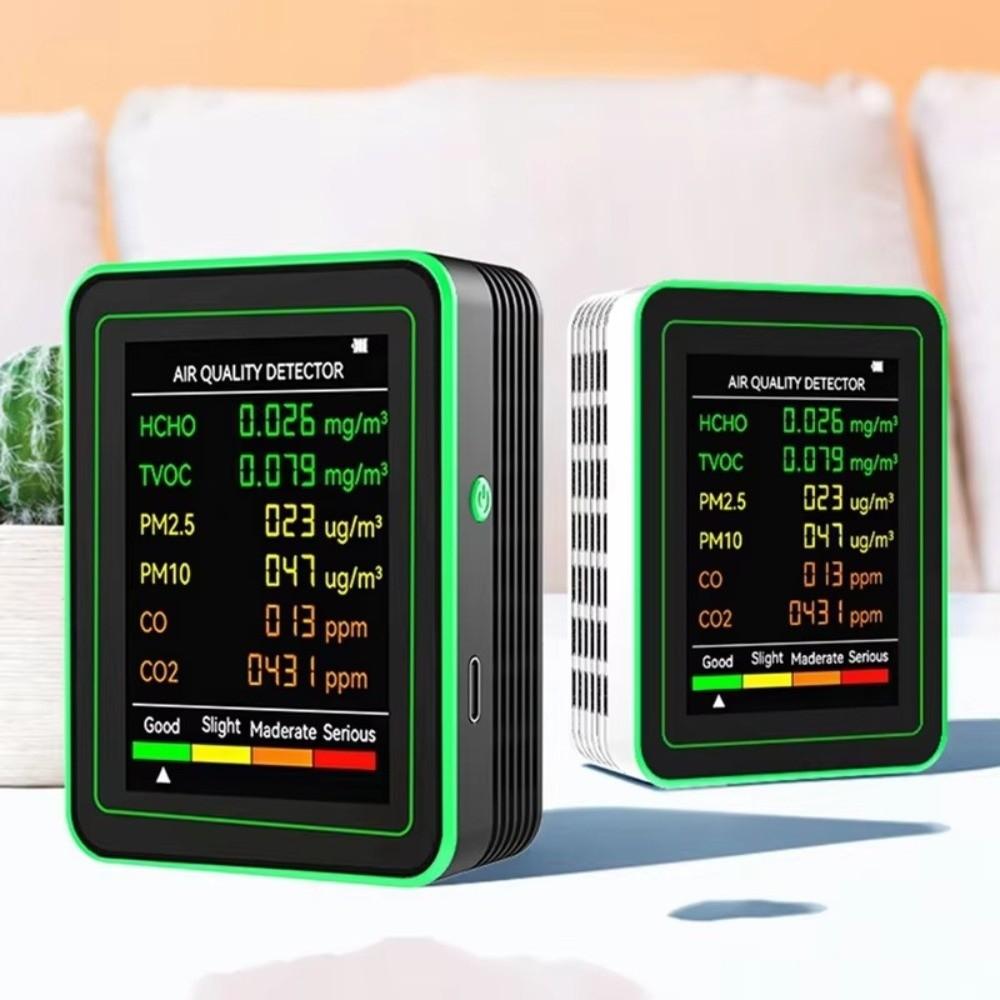 Automatic Display Air Detector 6 in 1 Carbon Dioxide Detector Air Quality Monitor  Travel