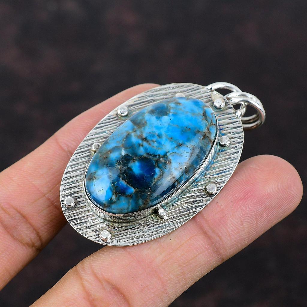 Neon Apatite Pendant 925 Sterling Silver Pendant Beautiful Gemstone Jewelry Handmade Boho Style Pendant Gift For Women Healing Stone Pendant