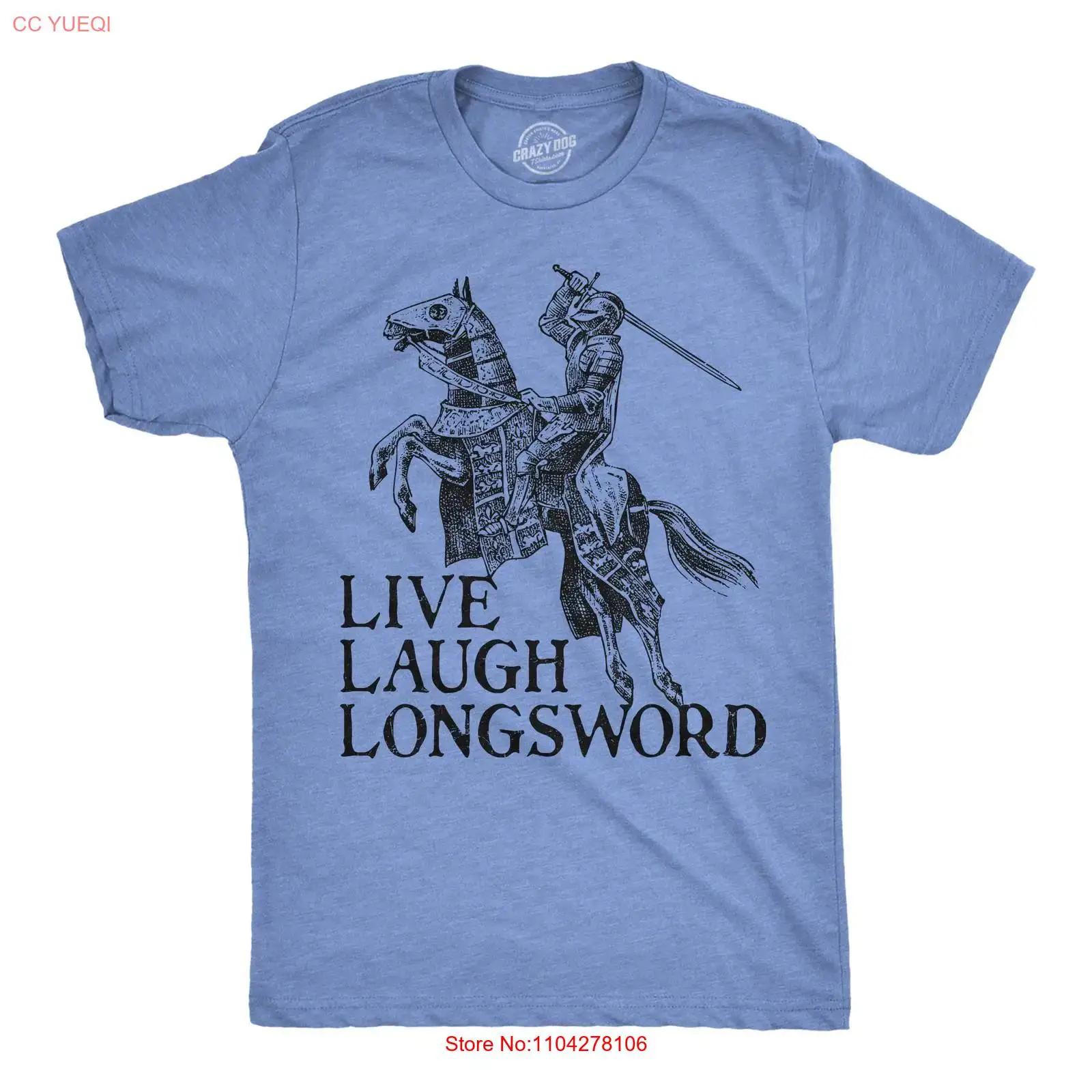 

Mens Funny T Shirt Live Laugh Longsword Sarcastic Knight Novelty vintage Washed graphic homme Soft Top For Everyday Wear 5XL різнокольоровий