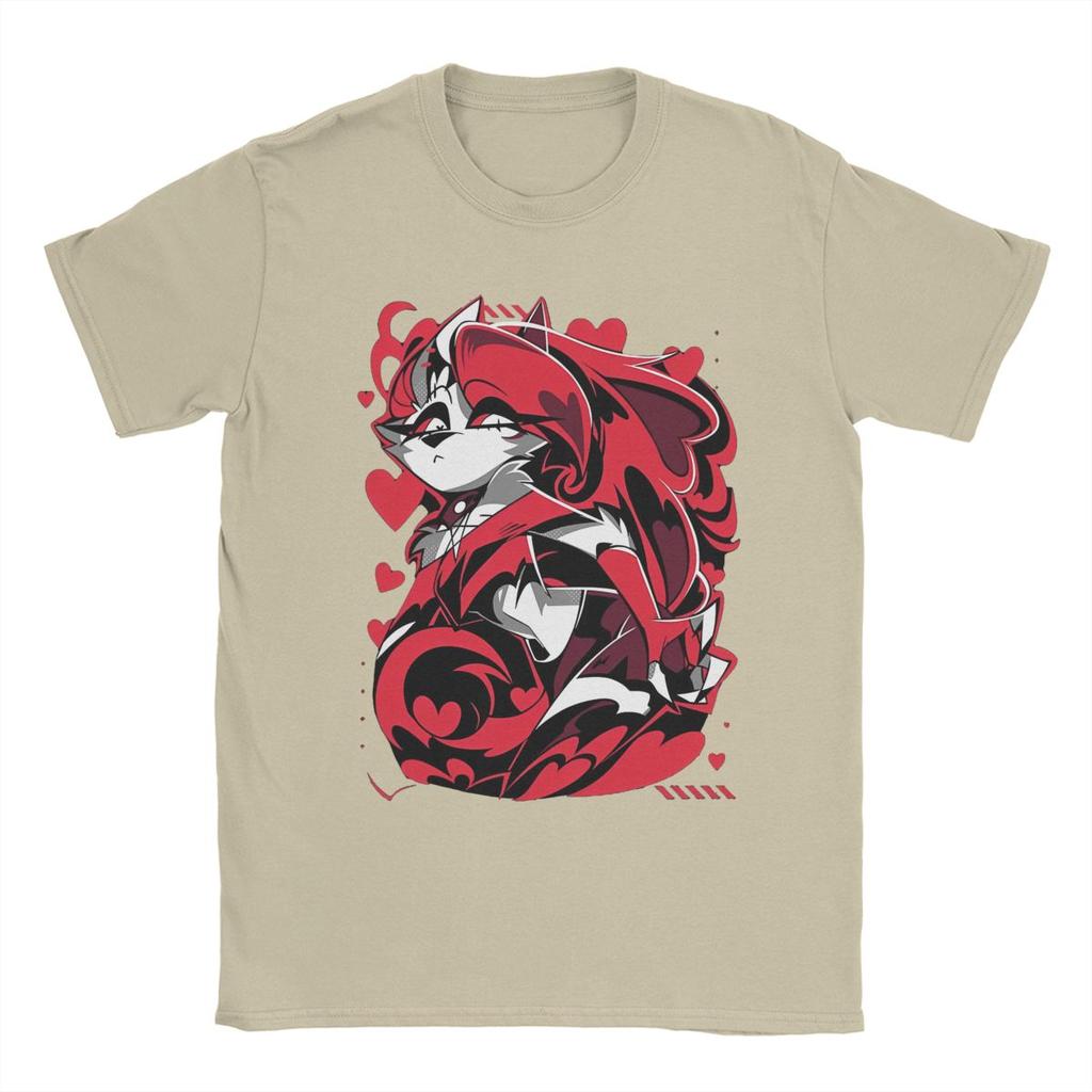Humorous Cartoon Helluva-Boss T-Shirts for Men Crew Neck Cotton T Shirt Short Sleeve Tee Shirt Unique Tops