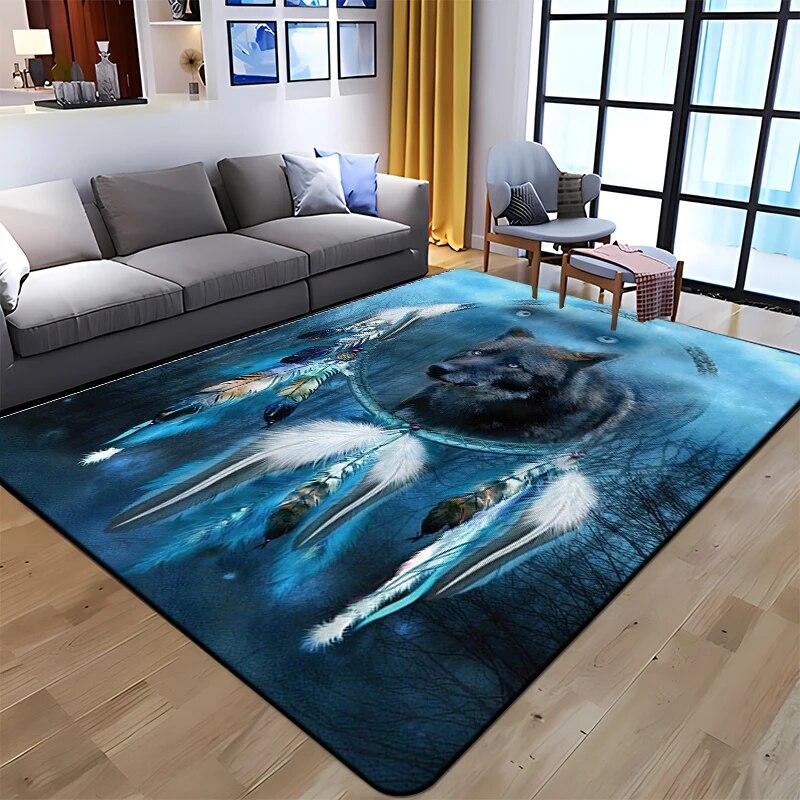Best Selling Wolf Art Printed Carpet for Living Room Large Area Rug Soft Mat E-sports Chair Carpets Alfombra Gifts Dropshopping