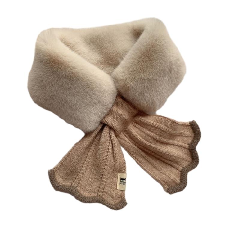Warm Cross Knitted Scarf Patchwork Autumn Winter Neck Scarf for Women Girls