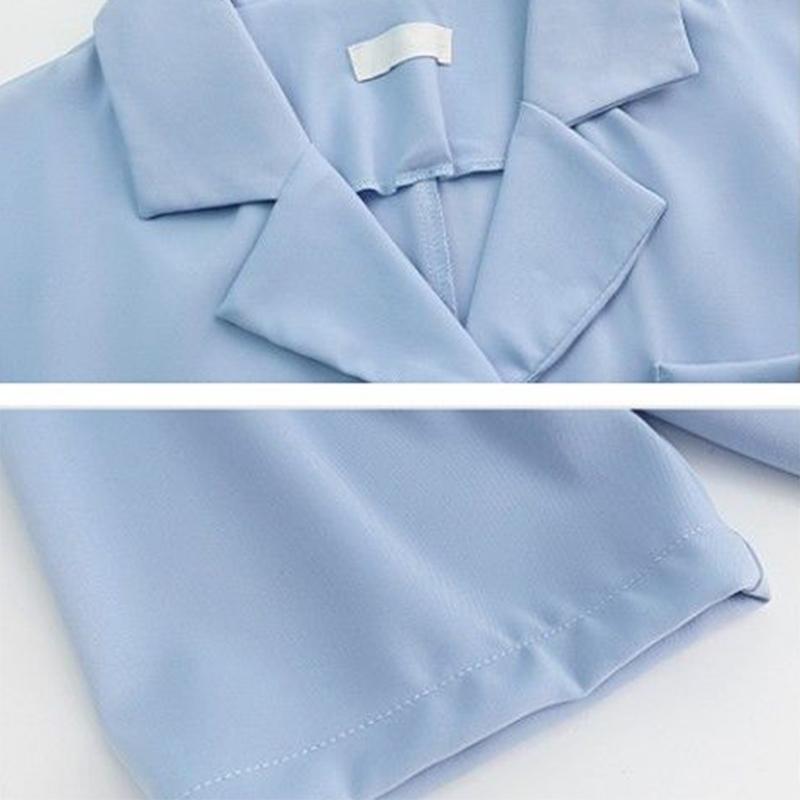 Košele Ženy Elegantné Elegantné Jednofarebné Office Dámy Letné Ostrihané Štíhle Obľúbené Jednotlačidlové Jednoduché Univerzálne Streetwear