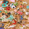 10pcs Enamel Animal Cat Bee Bird Panda Pendants Charms for Jewelry Making DIY Earrings Necklace Bracelet Accessories Supplies
