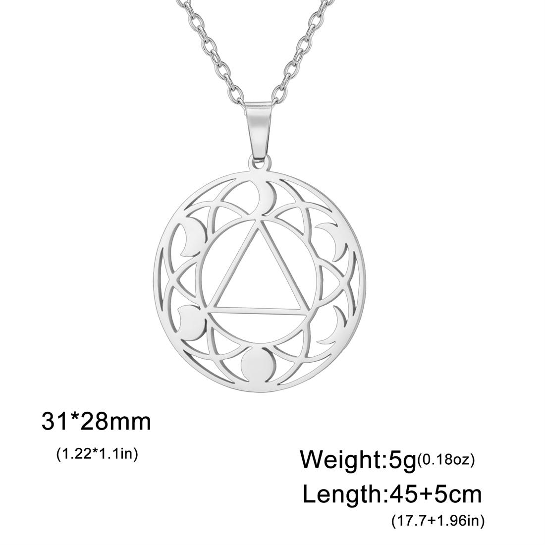 

Judaism Hexagonal Star Necklaces Stainless Steel Sacred Moon Phase Pendant Choker Women Men Jewish Blessing Jewelry Gift