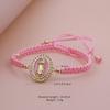 Handmade Virgin Mary Braided Bracelet Gold Plated Rope Shell Zirconia Religious Jewelry for Women Gifts