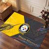 Pittsburgh Steelers Personalisiertes Kristall-Samt-Teppich, Benutzerdefinierter Name Text Weicher Anti-Rutsch-Teppich für Wohnzimmer Schlafzimmer