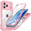 For iPhone 17 Pro Max Magnetic Case PC+TPU Phone Cover with Tempered Glass Screen Film