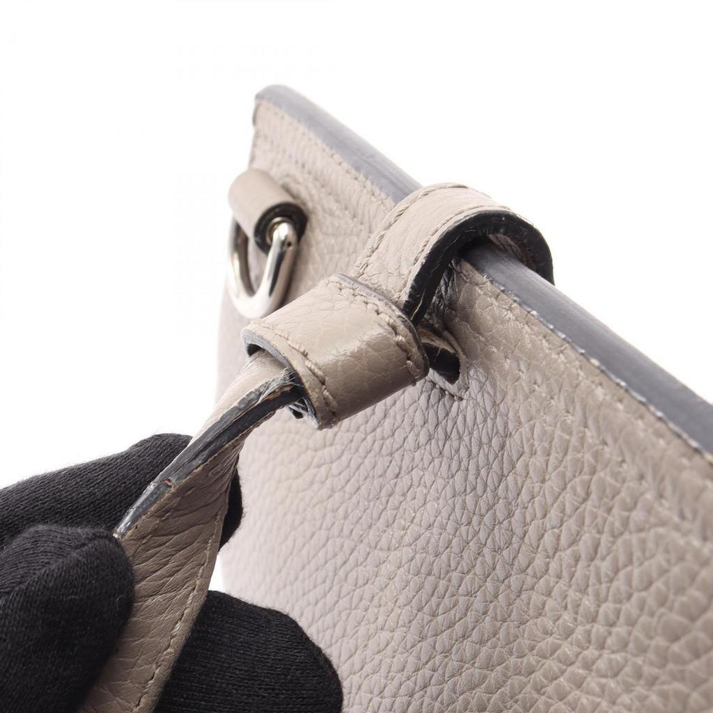 Used GUCCI Bamboo Daily Medium 2-Way Bag Handbag 392013 Leather Gray Used Women