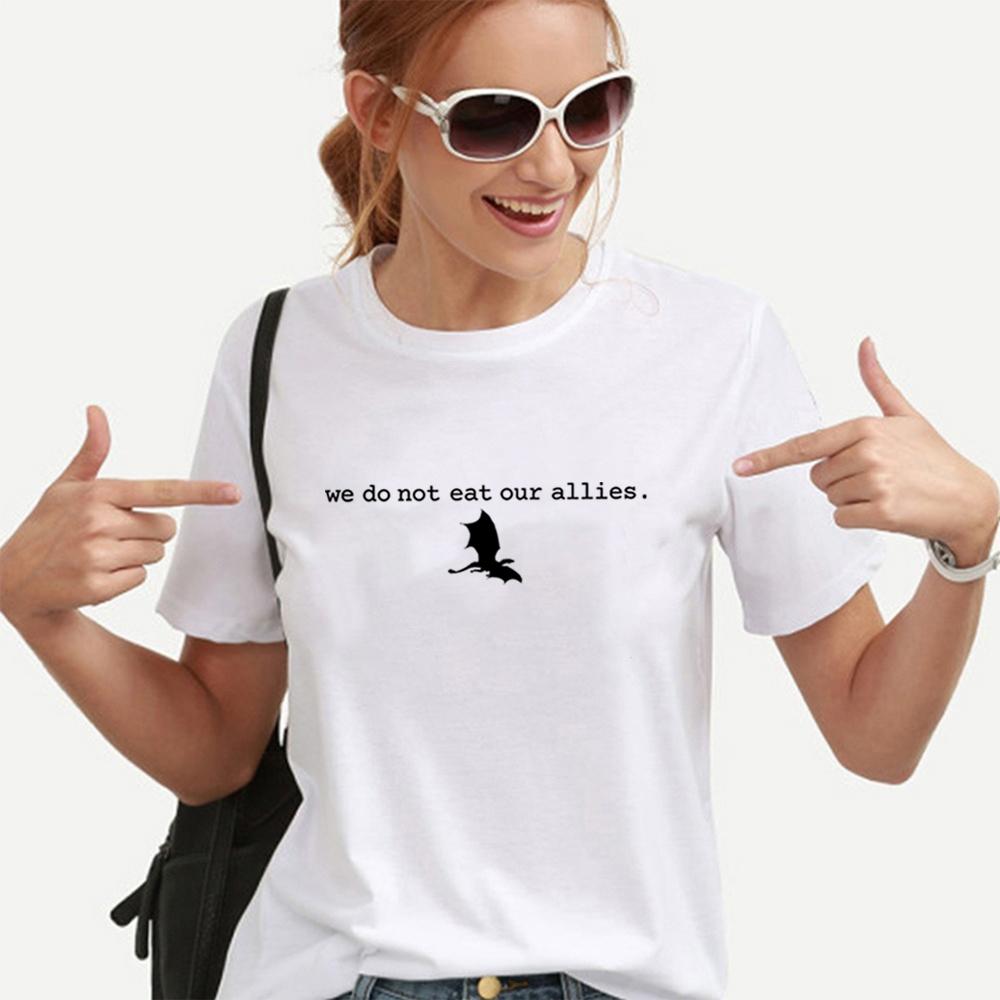 We Do Not Eat Our Allies Tee Fourth Wing Shirt Dragon Women Tshirts Short Sleeve Graphic T Shirts Basgiath War College Tee