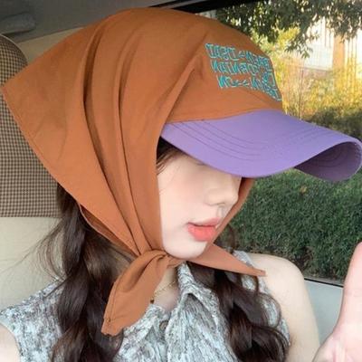 Bandana Embroidery Baseball Cap Versatile Baseball Sports Hats with Visor Head Scarf Hat for Hiking Gardening Fishing