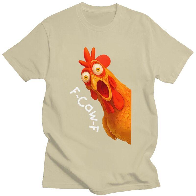 FCawFChicken TShirt 100 Cotton Tee Tops Streetwear Round Neck Sarcastic Rooster Tshirts Fashion ShortSleeve Clothes