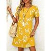 Fashion Women's Crew Neck Dress 3D Butterfly Color Printed Butterfly Dress