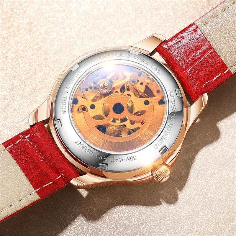 OLEVS New Fashion Luxury Ceramics Butterfly Surface Watch Women Automatic Mechanical Watches For Women Montre Femme Reloj