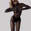 Sexy Lingerie Leopard Mesh Bodystockings Fishnet Jumpsuit Hollow See Through Tight Erotic Pajamas Elastic Night Club Underwear