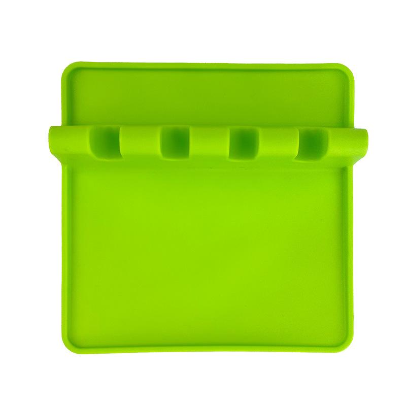 In Stock: Food-Grade Silicone 4-Grid Kitchen Storage Rack & High-Temp Resistant Spoon Rest Mat