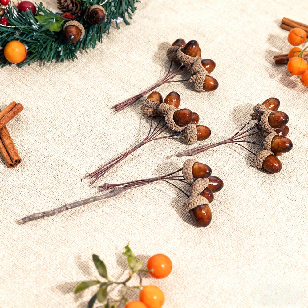 3/5Pcs Artificial Pinecone Branch Christmas Decoration Cone Pine Berries Fake Plant for Home Decor New Year DIY Gifts Accessory