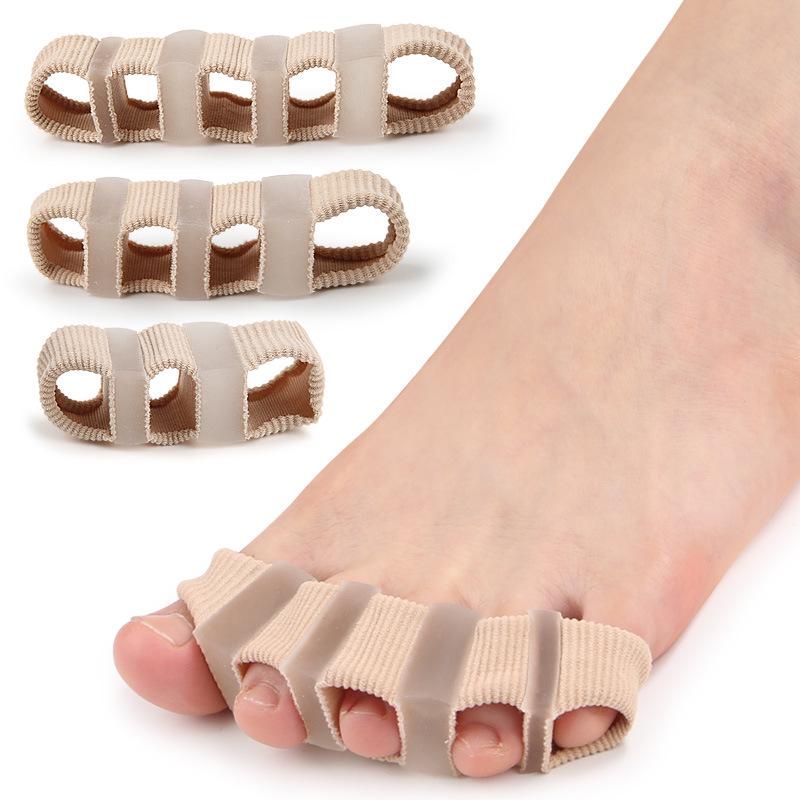 Fiber Toe Separator: Bunion Relief, Overlapping Toe Corrector, Double/Triple Hole Orthotic Sleeve