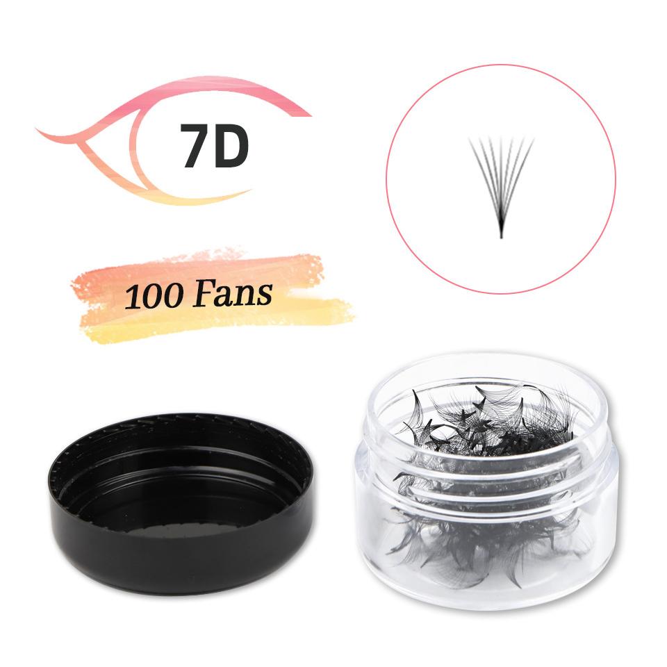AGUUD 7mm Pointy Base Medium Stem Premade Volume Loose Fan Lashes Individual Makeup Natural Russian Fan Faux Mink Lash Extension