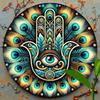 Hamsa Hand Metal Wall Art Durable Decor Home Kitchen Office