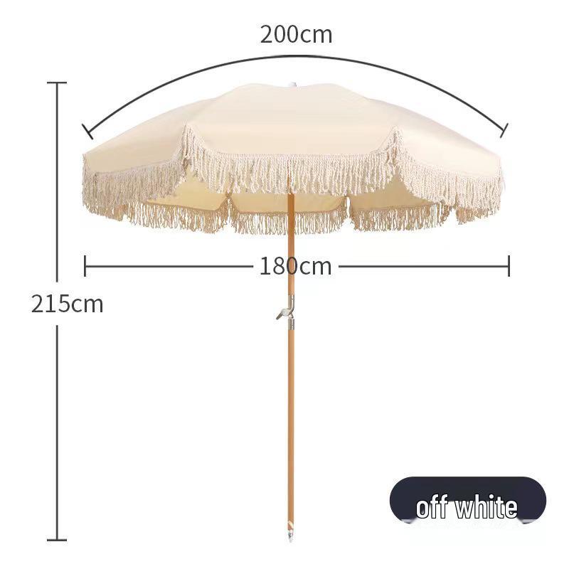 Outdoor Straw Thatch Sun Umbrella with Tassels for Villa Courtyard or Homestay