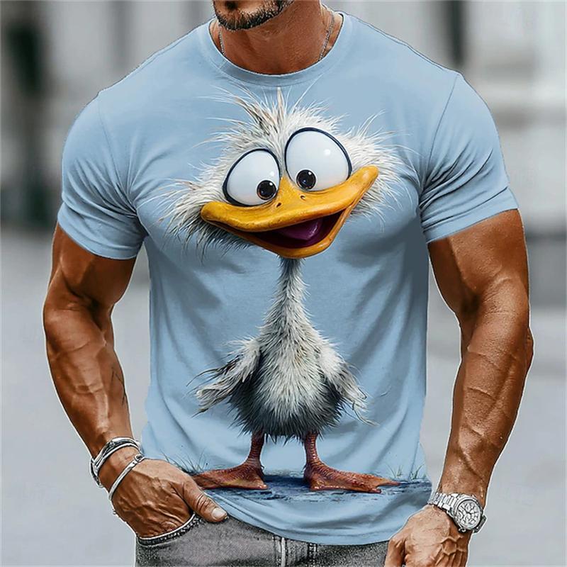 Summer 3D Animal Print T-Shirts Cute Outdoor Men's Short-Sleeve
