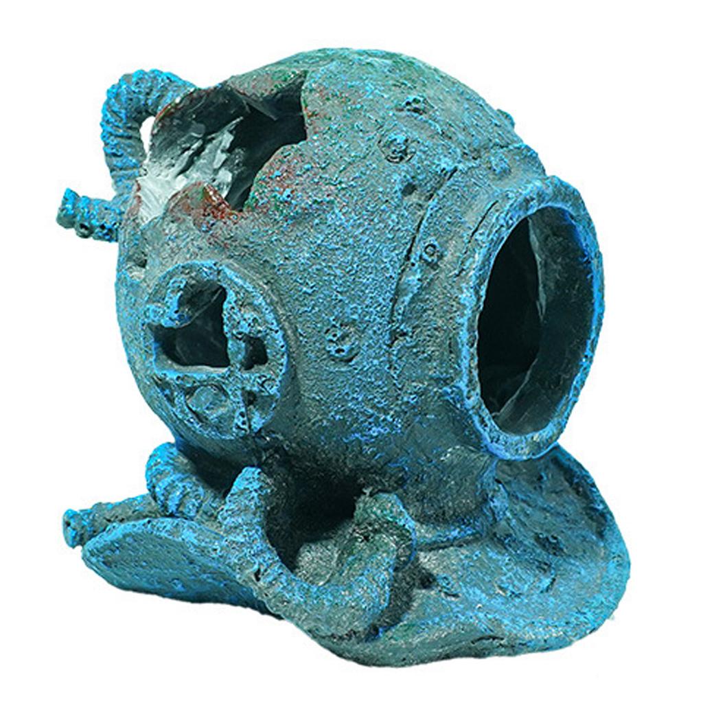 Aquarium Decorations Realistic Boat Landscaping Resin Wrecked Ship for Potted Plant Shrimp and Fish Shelter Cave House