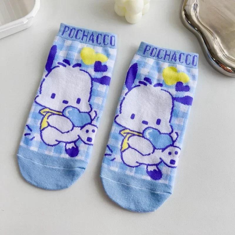 5pairs Kawaii Sanrio Socks Pochacco Anime Cute Summer Student Movement Comfortable Breathable Cartoon Socks Toys for Girls Gifts