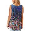 Women's Sleeveless Tops Loose Tops Casual Plus Size Tops Pleated Tops Button Down Casual Summer Floral Tie Tops Women