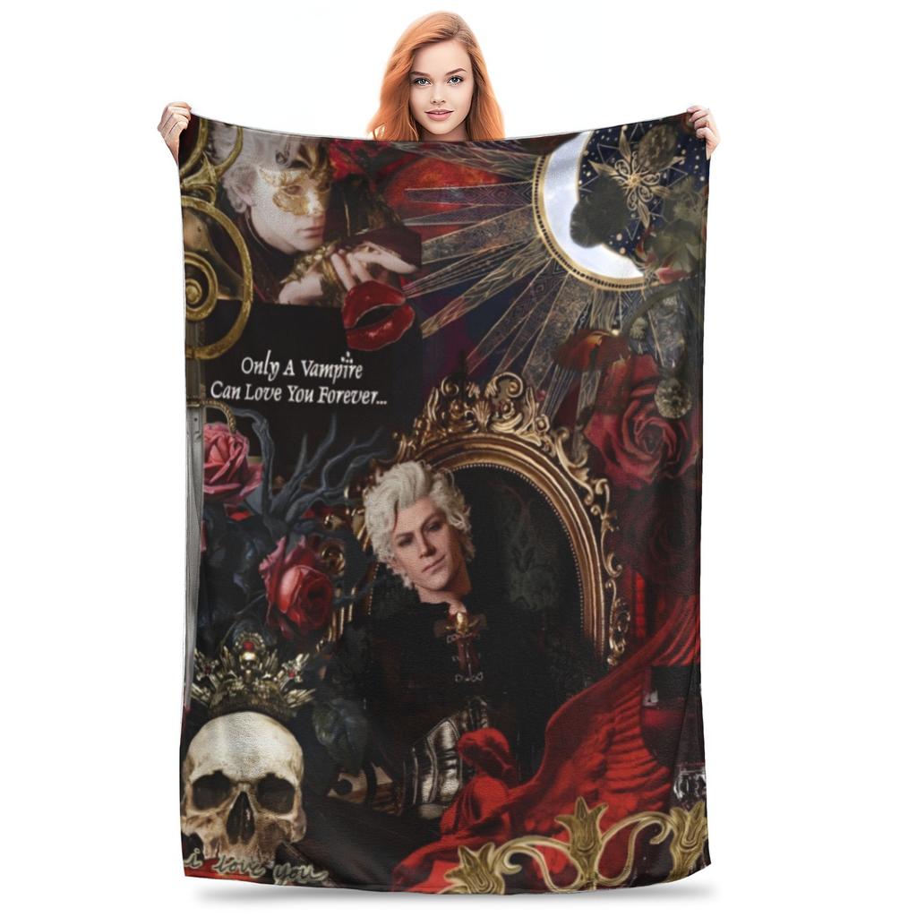 Astarion B-Baldurs Game Gate Coperta Plaid in Flanella Personaggio Vampiro per Casa Letto Trapunta Leggera Sottile Multifunzione