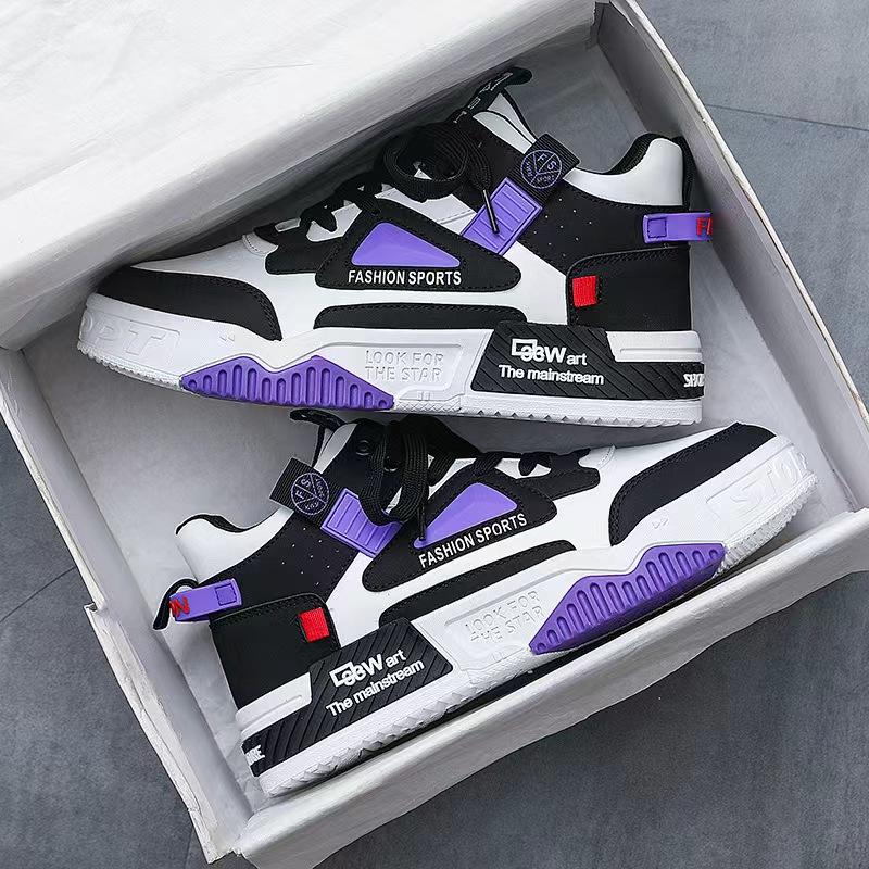 Casual Sneakers for Men Lace-up Breathable Fashion Platform Shoes 2024 Men's Shoes Outdoor Hip Hop Skate Shoes Tenis Masculino