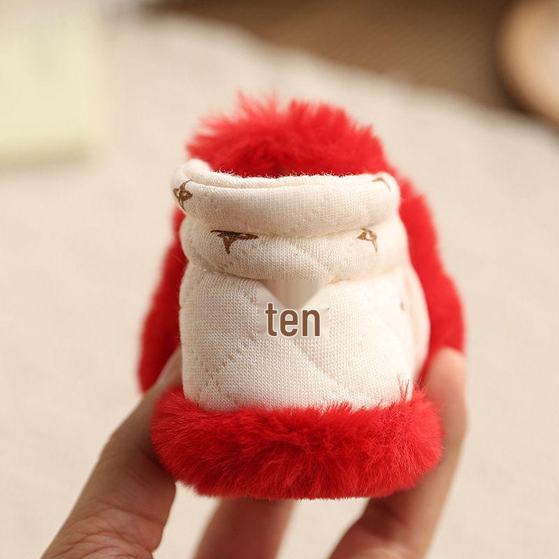 Winter Baby Booties: Soft Sole, Plush-Lined, Non-Slip, Imitation Rabbit Fur, Cute Cartoon for 0-1 Year Olds