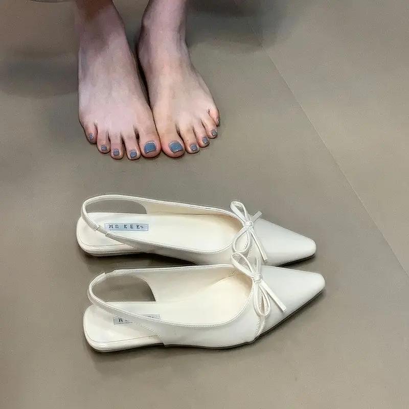 Fashion Summer Fashion Butterfly-knot Women Sandals Shallow Slip On Slingbacks Ladies Casual Dress Street Style Flats Shoes