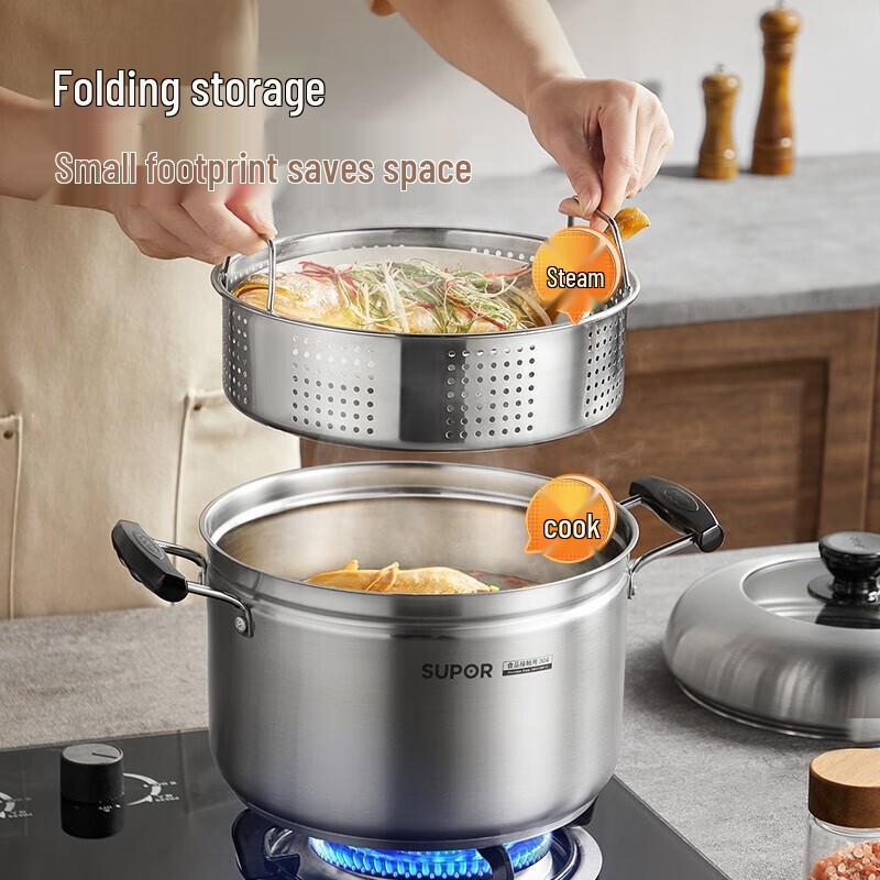 Supor 304 Stainless Steel Multi-Purpose Steamer Pot