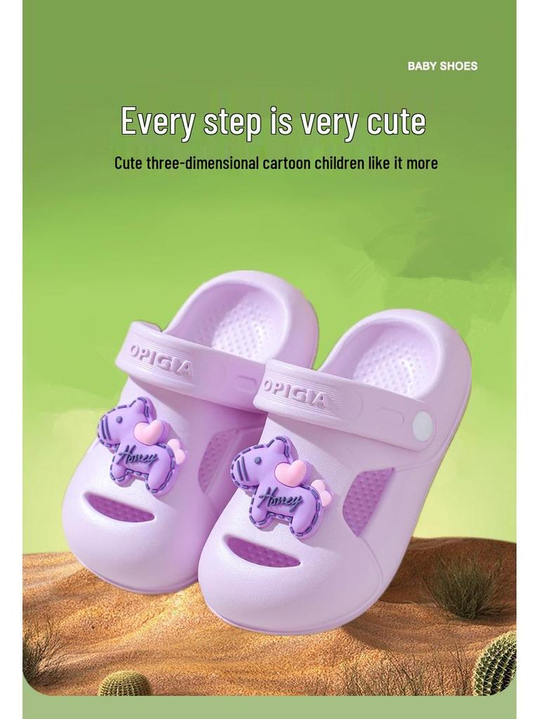 Summer Cartoon Cute Girls' Slippers, Non-Slip Soft Sole for Indoor/Bath Use