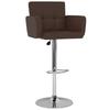 Bar Stool Set 2 Pcs Brown Faux Leather