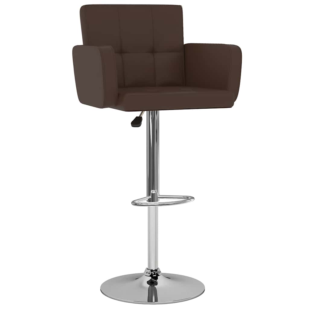 Bar Stool Set 2 pcs Brown Faux Leather