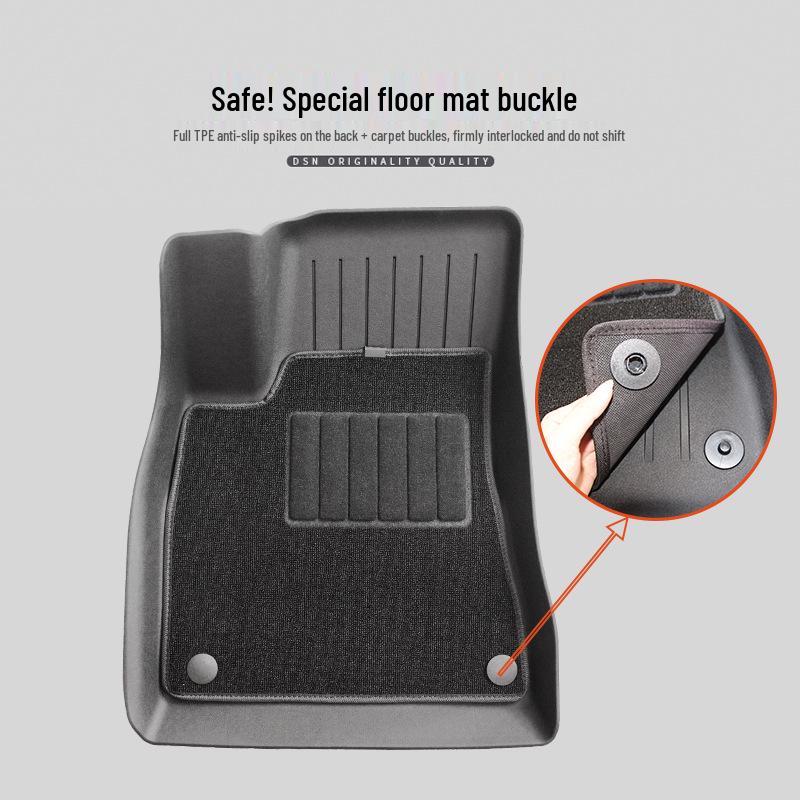 Tesla Model 3 Waterproof TPE Floor Mats, Double-Layer, Wear-Resistant with Lamb's Wool, Facelift Version.