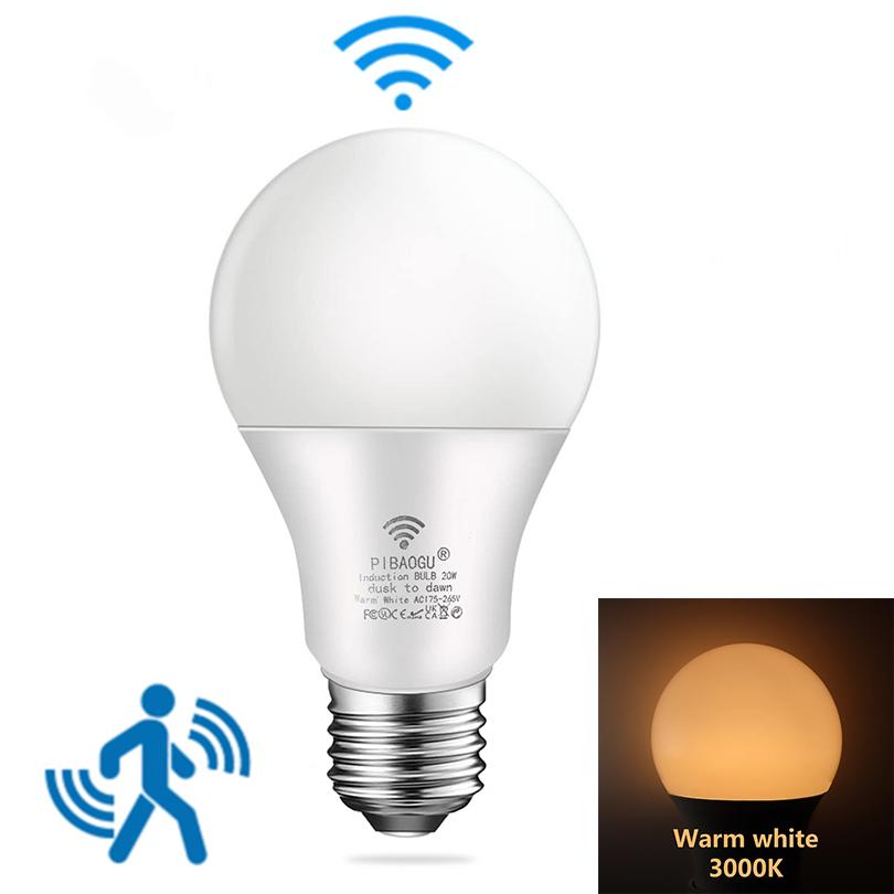 

6PCS 220V PIR Motion Sensor Lamp 9W 12W 15W 18W LED Bulb with Motion Sensor Infrared Radiation Motion Detector Security Light 6W