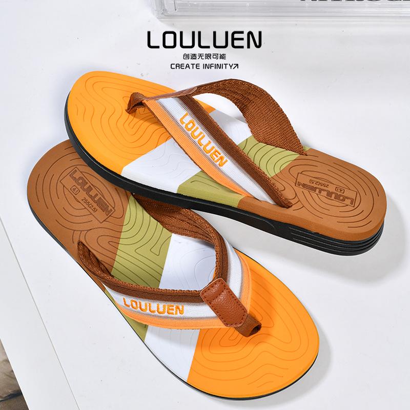 

New beach flip-flops men s summer non-slip pinch casual sandals men s sandals fashion men s shoes 39 коричневий