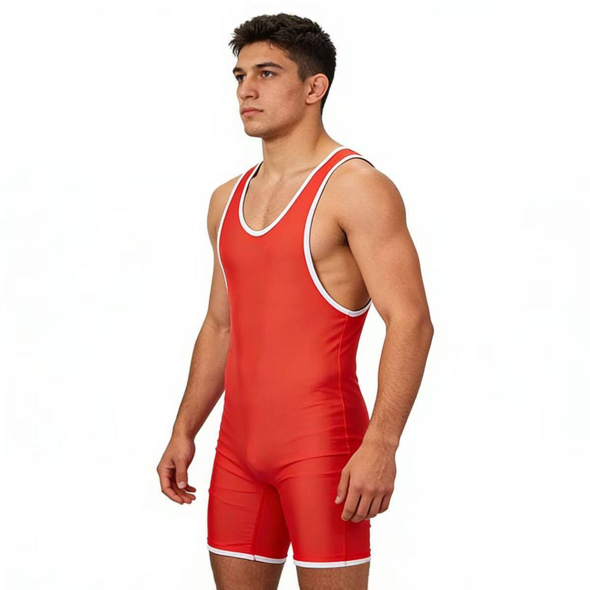 Wrestling Suit Double-Sided One-piece Weightlifting Suit Adult Children s Men s and Women s Training Competition Tights International Freestyle XS
