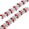 Crystal Rhinestone Chain 1 Yard 2.3cm Glass Rhinestone Leaf Shape Flower Chain DIY Decoration for Garments Earring Belt Red