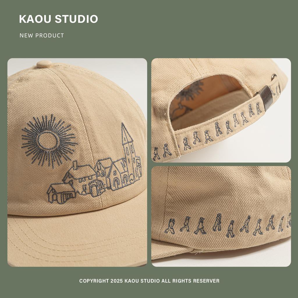 Heavy Embroidery Flat Brim Baseball Cap Hip Hop Unisex Duckbill Cap Fashion Versatile Casquette